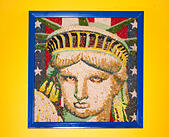 Statue of Liberty portrait at the Jelly Belly Factory Museum in Fairfield California - Stock Image - E7RR5K